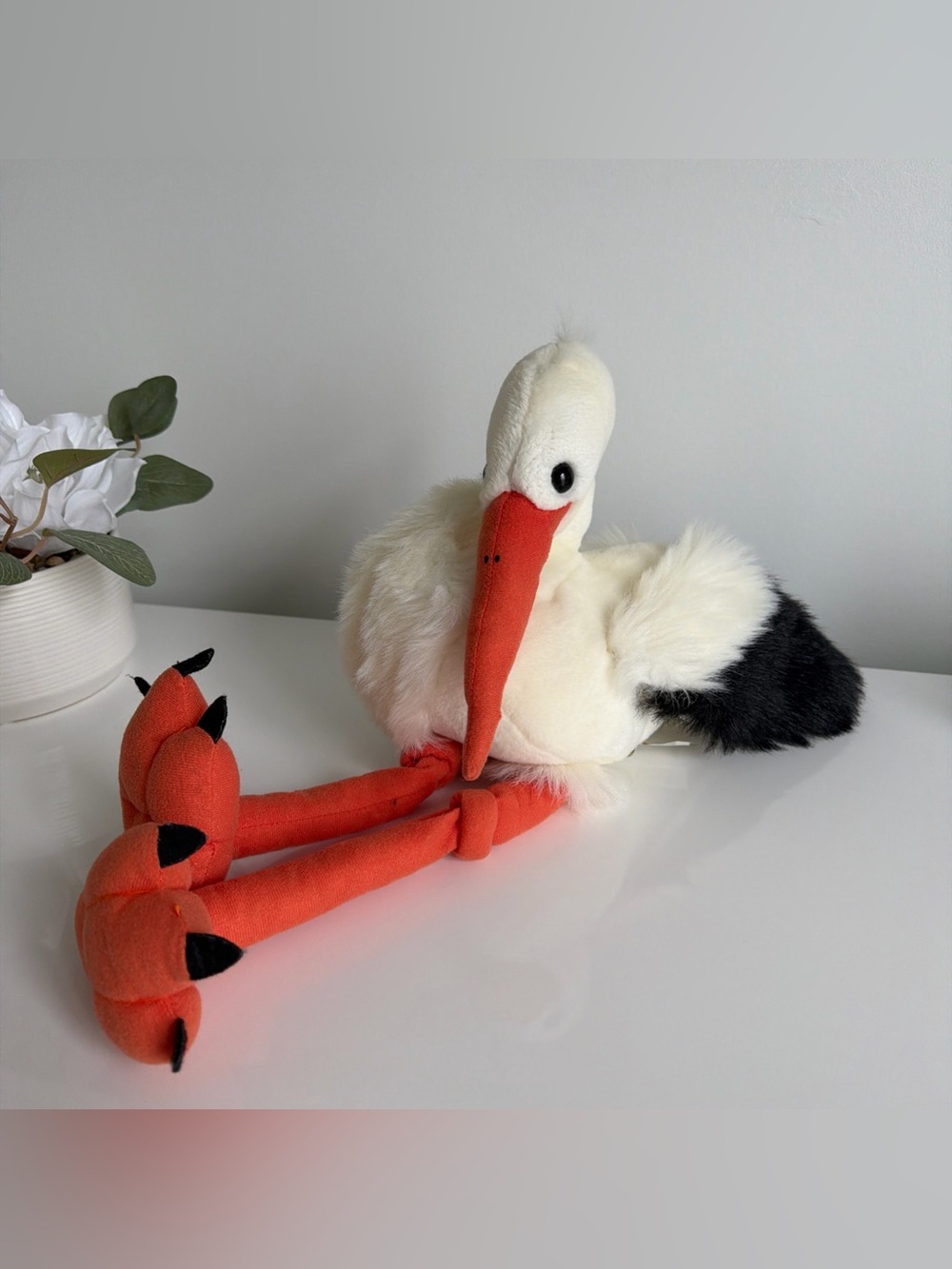 Stuffed Stork Bundle of Joy  19" Plush Baby Shower Gift Decoration